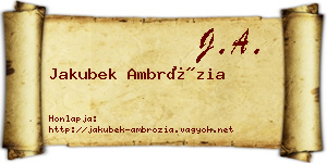 Jakubek Ambrózia névjegykártya